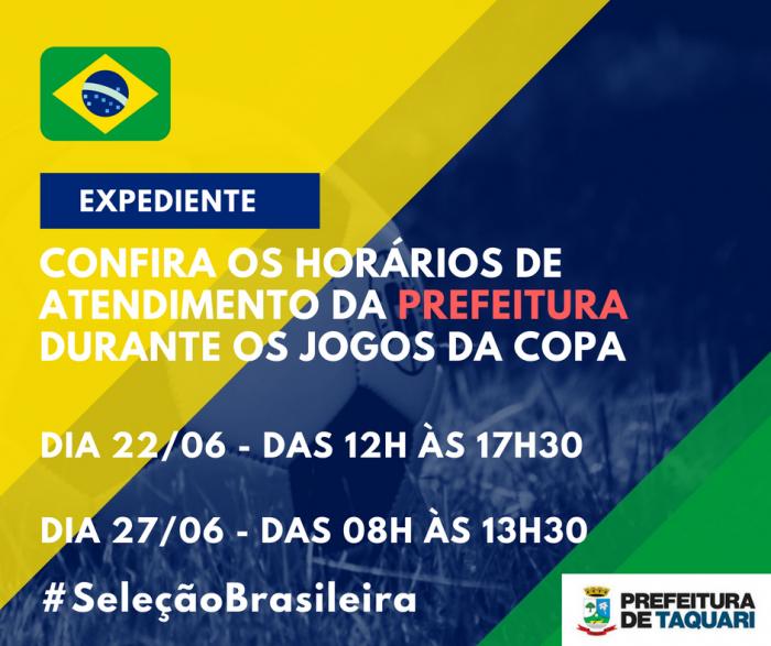 Prefeito altera horário de expediente em dias de jogos da Seleção