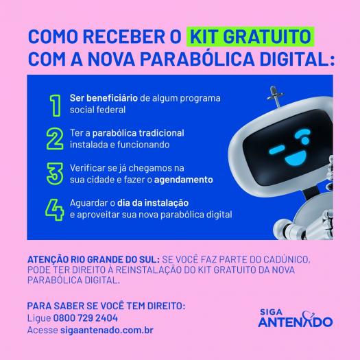 Instalação da nova antena parabólica  digital é realizada neste mês